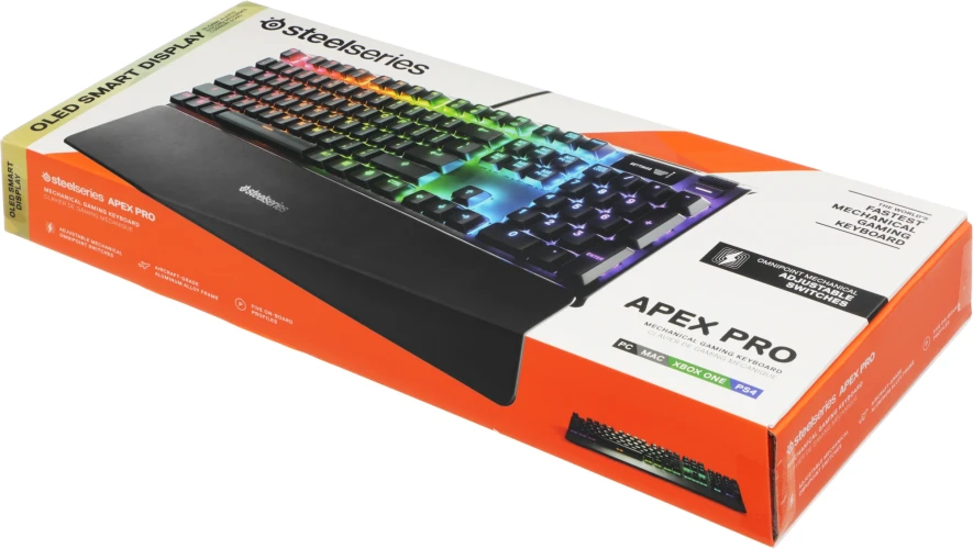 Клавиатура Steelseries Apex Pro механическая черный USB for gamer LED (подставка для запястий) (64626)