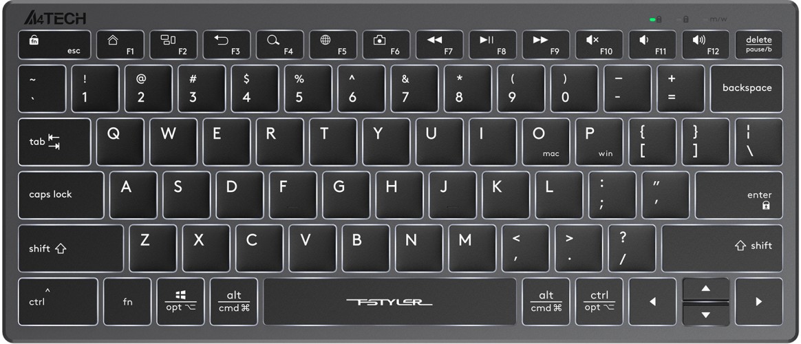 Клавиатура A4Tech Fstyler FX61 серый USB slim LED (FX61 GREY)