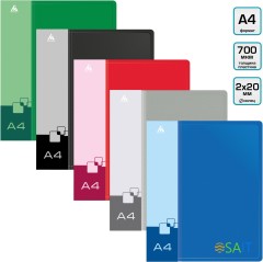 Папка на 2-х кольцах Бюрократ -0827/2R A4 пластик 0.7мм кор.27мм внутр. с вставкой ассорти