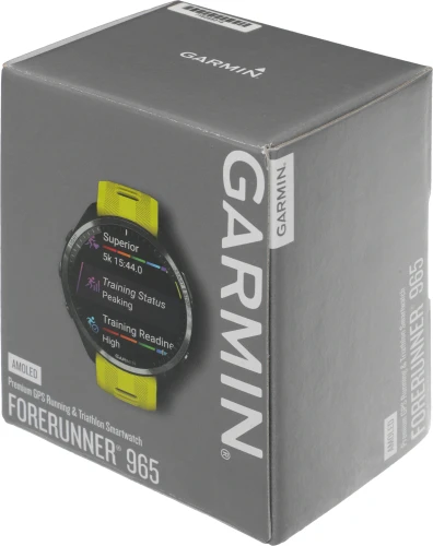 Смарт-часы Garmin Forerunner 965 47мм 1.4" AMOLED корп.черный рем.черный/желтый разм.брасл.:135-205мм (010-02809-12)