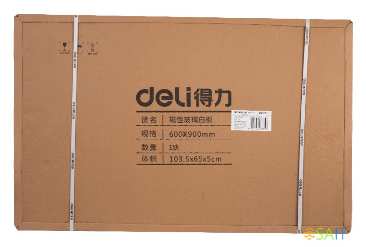 Доска стеклянная Deli 8735B стеклянная белый 60x90см стекло магнитный 4 магнита/2 маркера/стиратель