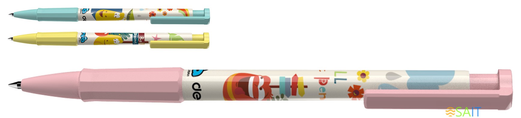 Ручка шариков. Deli Larva EQ26-BK ассорти черн. черн. линия 0.5мм