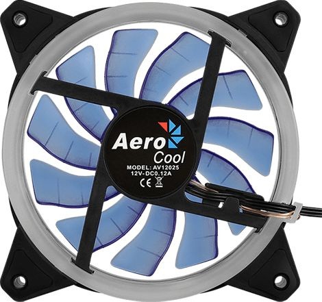 Вентилятор для корпуса Aerocool Rev LED 120х120 черный 3-pin 15дБ (REV BLUE 120) Ret