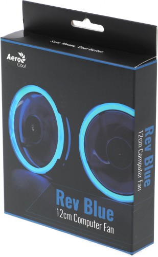 Вентилятор для корпуса Aerocool Rev LED 120х120 черный 3-pin 15дБ (REV BLUE 120) Ret