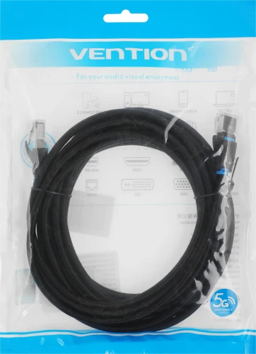 Патч-корд Vention IKGBJ 40Гбит/с STP 4 пары cat.8 Cu molded 5м черный RJ-45 (m)-RJ-45 (m)