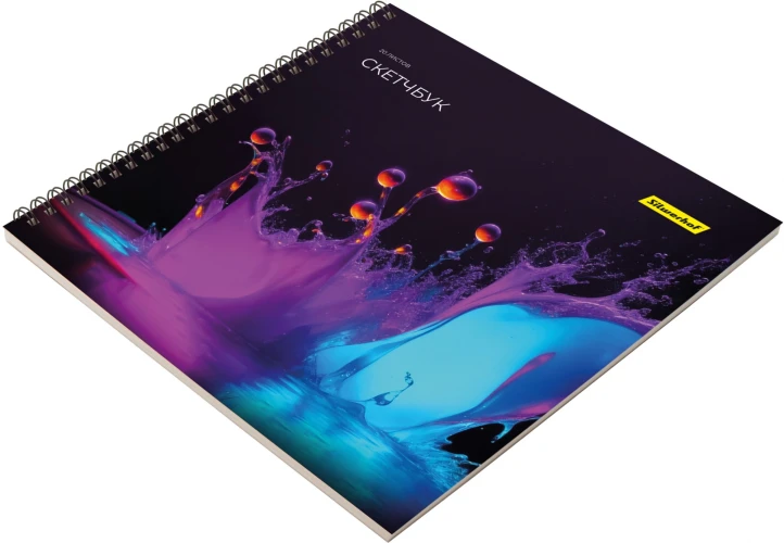 Скетчпад Silwerhof 20л. 190x190мм Неон 4диз. гребень