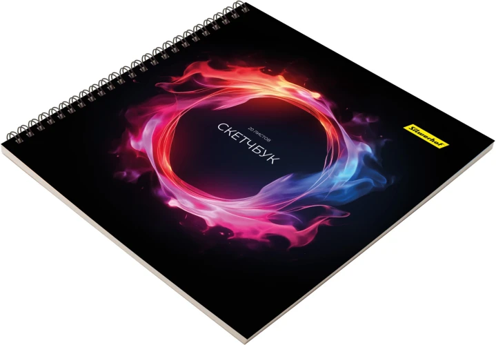 Скетчпад Silwerhof 20л. 190x190мм Неон 4диз. гребень