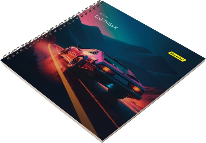 Скетчпад Silwerhof 20л. 190x190мм Неон 4диз. гребень