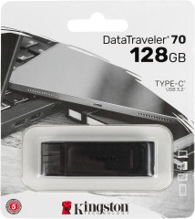 Флеш Диск Kingston 128GB DataTraveler 70 Type-C DT70/128GB USB3.0 черный