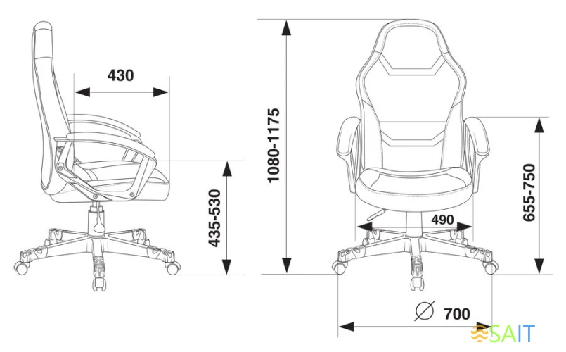 Кресло игровое Zombie 10 черный/красный ткань/эко.кожа крестов. пластик