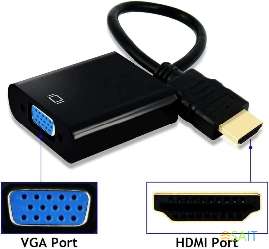 Переходник видео Premier 5-983B HDMI/VGA (f) 0.15м. черный