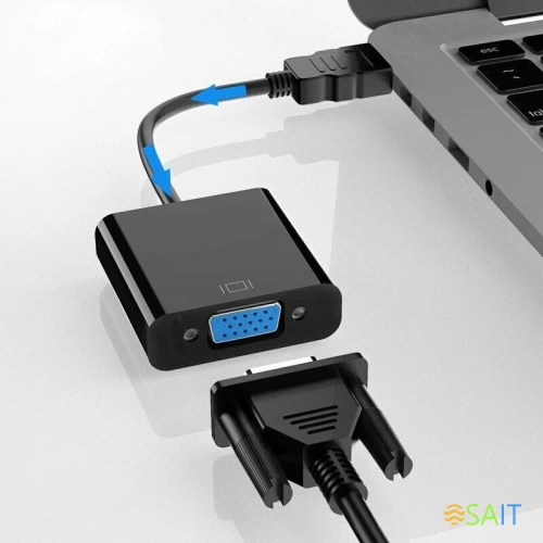 Переходник видео Premier 5-983B HDMI/VGA (f) 0.15м. черный