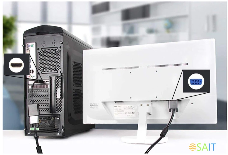 Переходник видео Premier 5-983B HDMI/VGA (f) 0.15м. черный