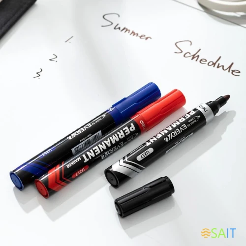 Маркер перманентный Deli EU217-BL Everyu круг. пулевидный пиш. наконечник 1.5мм заправляемый синий