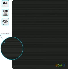 Папка на 2-х кольцах Бюрократ DeLuxe DL0740/2BLCK A4 пластик 0.7мм кор.32мм черный