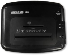 Шредер Office Kit S180 (0,8x1) черный (секр.P-7) фрагменты 5лист. 32лтр. пл.карты CD