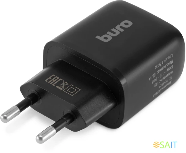 Сетевое зар./устр. Buro BUWG1 18W 3A (QC) USB-A универсальное черный (BUWG18P100BK)