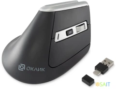 Мышь Оклик 991MW серый оптическая 2400dpi silent беспров. BT/Radio USB для ноутбука 7but (1885263)