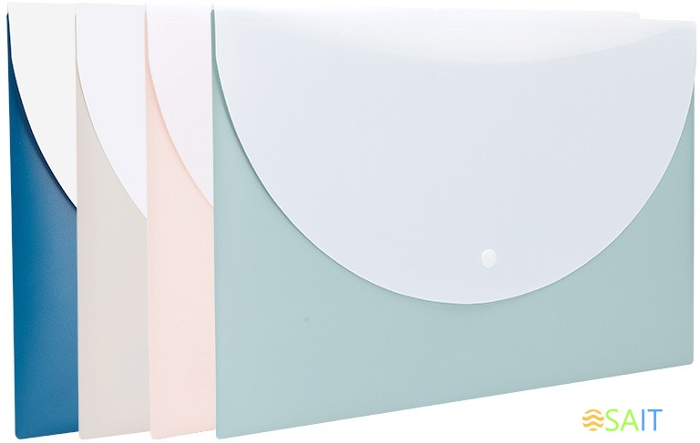 Конверт на кнопке Deli Linfini EF763 A4 гориз. расшир. гладкий полипропилен ассорти внешний карман