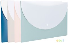 Конверт на кнопке Deli Linfini EF763 A4 гориз. расшир. гладкий полипропилен ассорти внешний карман