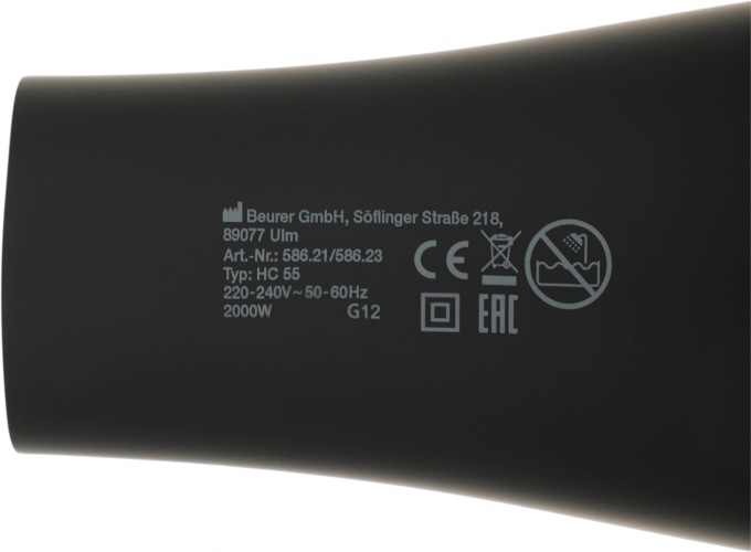 Фен Beurer HC55 2000Вт черный (586.21)