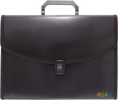 Портфель Бюрократ -BPP13LBLCK 13 отдел. A4 с окантовкой пластик 0.7мм черный