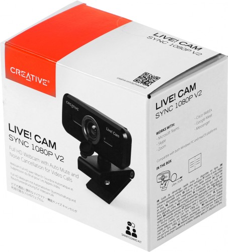 Камера Web Creative Live! Cam SYNC 1080P V2 черный 2Mpix (1920x1080) USB2.0 с микрофоном (73VF088000000)