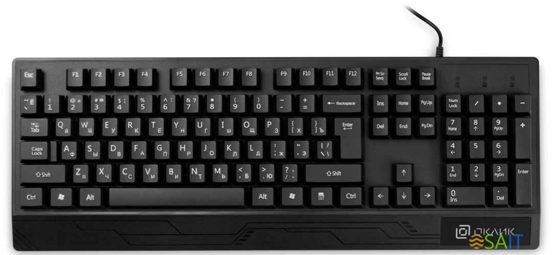 Клавиатура Оклик 115M черный USB (подставка для запястий) (1678098)