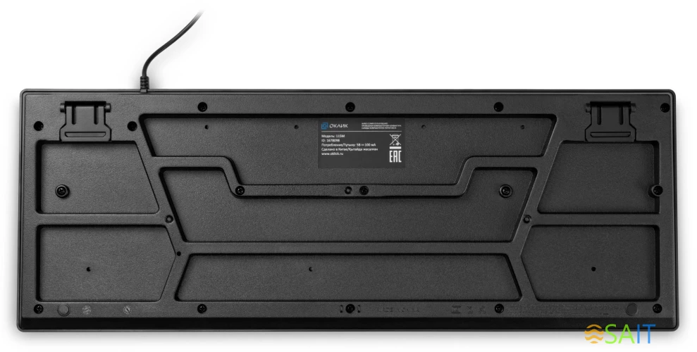 Клавиатура Оклик 115M черный USB (подставка для запястий) (1678098)