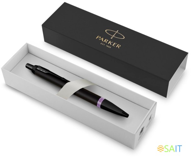 Ручка шариков. Parker IM Vibrant Rings K315 (2172951) Amethyst Purple PVD M син. черн. подар.кор.