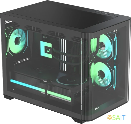 Корпус Formula Crystal U2M Floe черный без БП mATX 1xUSB3.0 1xUSB3.1 audio bott PSU