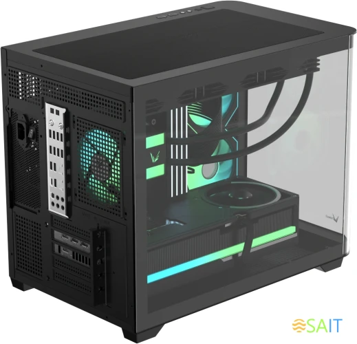 Корпус Formula Crystal U2M Floe черный без БП mATX 1xUSB3.0 1xUSB3.1 audio bott PSU