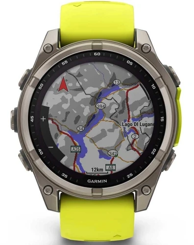Смарт-часы Garmin Fenix 8 Solar 47мм 1.3" MIP корп.серебристый рем.желтый (010-02906-21)