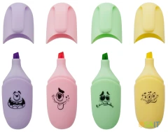 Набор текстовыделителей Silwerhof Monster Pastel 1-4мм 4цв. коробка с европодвесом