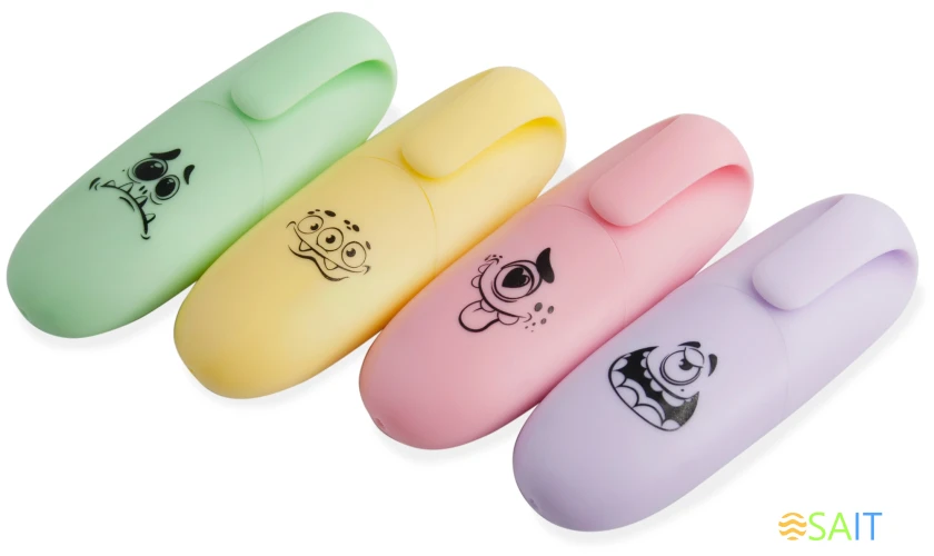 Набор текстовыделителей Silwerhof Monster Pastel 1-4мм 4цв. коробка с европодвесом