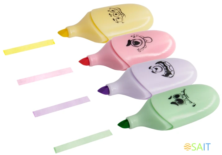 Набор текстовыделителей Silwerhof Monster Pastel 1-4мм 4цв. коробка с европодвесом