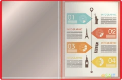 Папка с 40 прозр.вклад. Silwerhof Eco A4 пластик 0.5мм красный