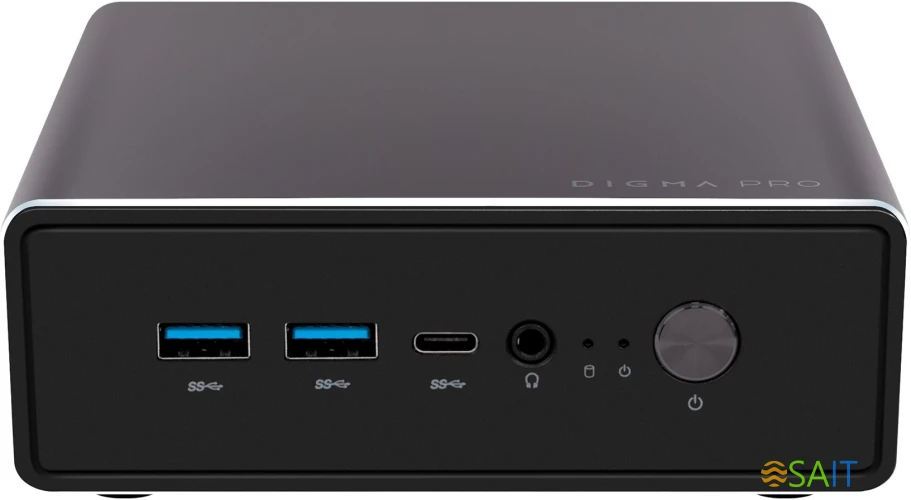 Неттоп Digma Pro Minimax U1 i3 1315U (1.2) 16Gb SSD512Gb UHDG Windows 11 Professional GbitEth WiFi BT 60W темно-серый/черный (DPP3-ADXW02)