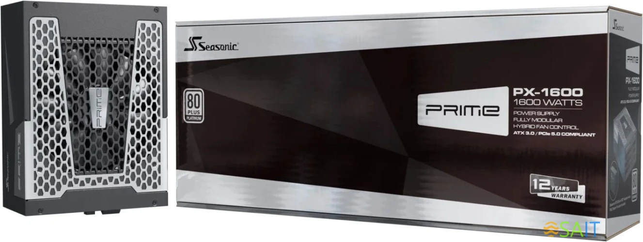 Блок питания Seasonic ATX 1600W Prime PX-1600 Gen.5 80+ platinum (20+4pin) APFC 135mm fan 18xSATA Cab Manag RTL