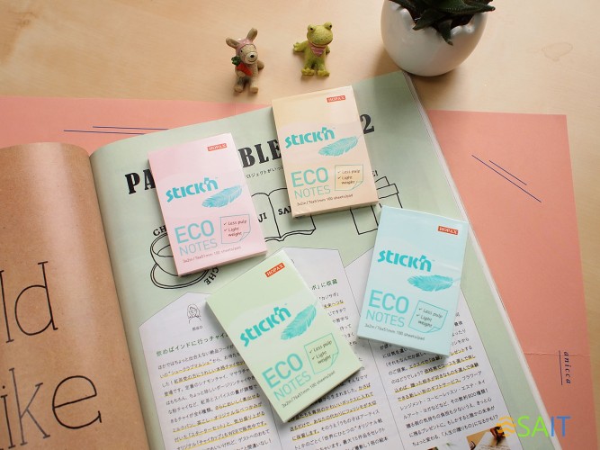 Блок самоклеящийся бумажный Stick`n ECO 21747 76x76мм 100лист. 60г/м2 пастель голубой