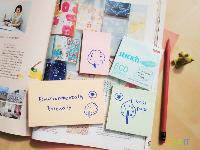 Блок самоклеящийся бумажный Stick`n ECO 21747 76x76мм 100лист. 60г/м2 пастель голубой