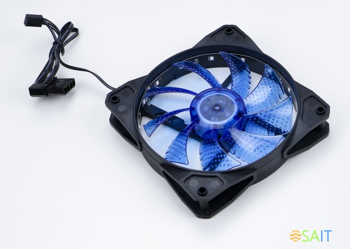 Вентилятор для корпуса Digma DFAN-LED-BLUE RGB 120х120x25 черный 3-pin 4-pin (Molex) 23дБ Ret