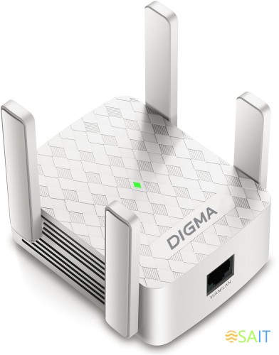 Повторитель беспроводного сигнала Digma D-WR400 AC1200 10/100BASE-TX/Wi-Fi белый