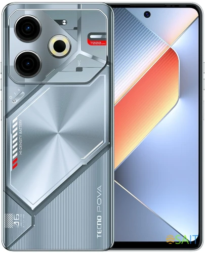 Смартфон Tecno Pova 6 256Gb 12Gb серый моноблок 3G 4G 2Sim 6.8" 1080x2460 Android 14 108Mpix 802.11 a/b/g/n/ac NFC GPS GSM900/1800 Protect FM