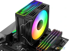 Устройство охлаждения(кулер) Bloody BD-AC205-ARGB1 ARGB Soc-AM5/AM4/1151/1200/2066/1700 черный 4-pin 14-26dB Al+Cu LCD 205W 513gr Ret (BD-AC205-ARGB1-BK)