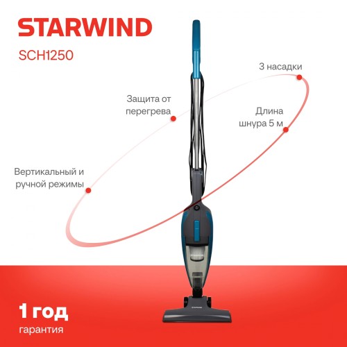 Пылесос ручной Starwind SCH1250 1000Вт бирюзовый/серый