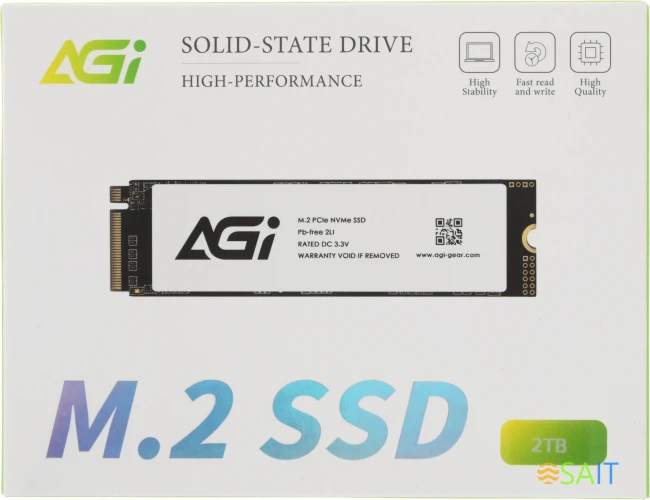 Накопитель SSD AGi PCIe 3.0 x4 2TB AGI2T0GIMAI298 AI298 M.2 2280