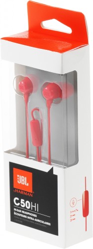 Гарнитура внутриканальные JBL C50HI 1.2м красный проводные в ушной раковине (JBLC50HIRED)