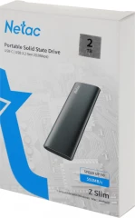 Накопитель SSD Netac USB-C 2Tb NT01ZSLIM-002T-32BK Z Slim 1.8" черный