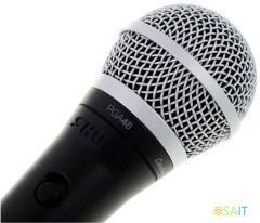 Микрофон проводной Shure PGA48-QTR-E 4.6м черный/серебристый